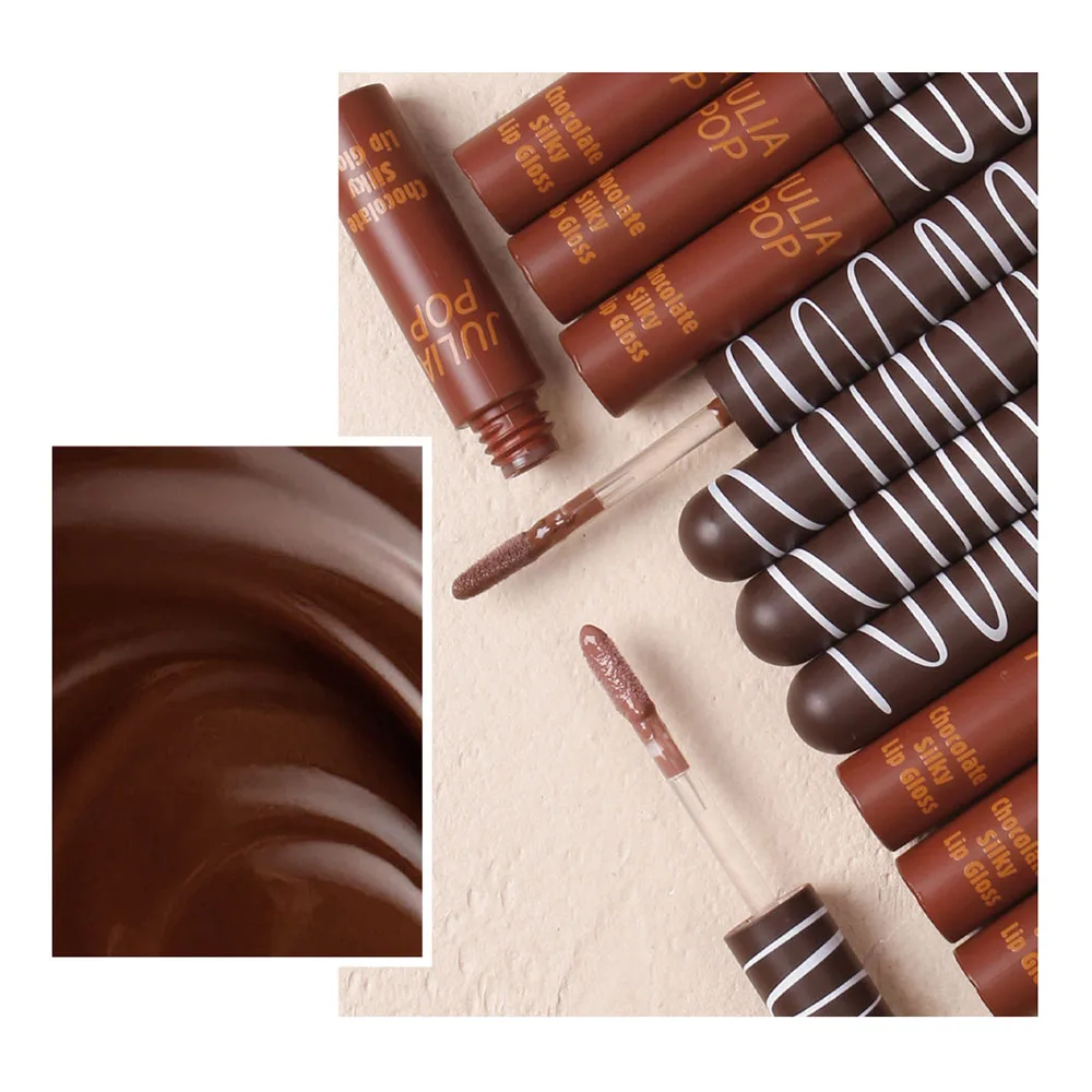Unique Design Chocolate Shaped Liquid Lipstick Moisturizing Silky Lip Gloss