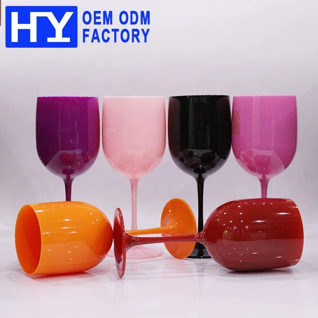
Hot sale Party Cheap Reusable Color Plastic Red Wine Glass 