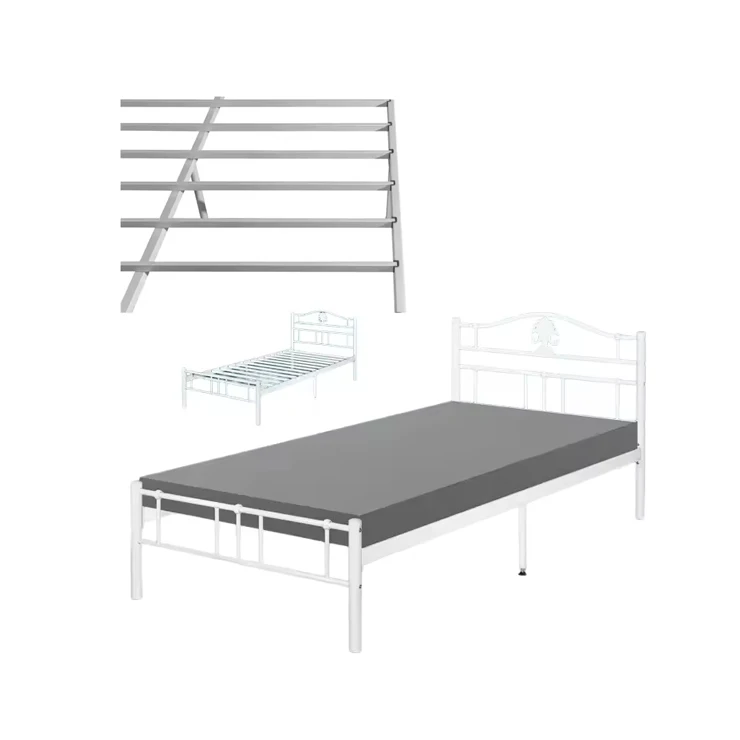 Factory Wholesale Simplicity Single Metal Iron Bed KD-1119 Single Bed For Kids