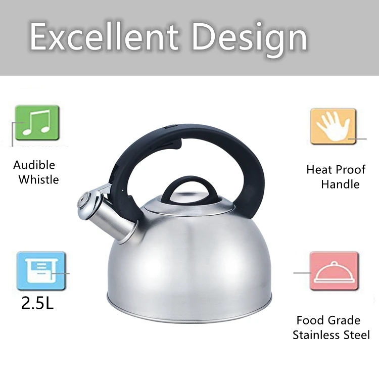 factory wholesale stainless steel whistling tea kettle for palm restaurant gas kettle