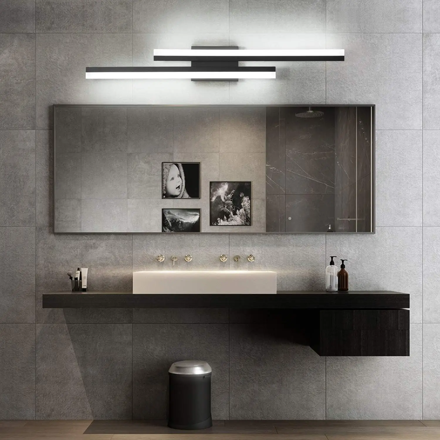 New Arrival Modern Bathroom Lamp Matte Black Wall Mounted over Mirror LED Vanity Lighting for Hotel