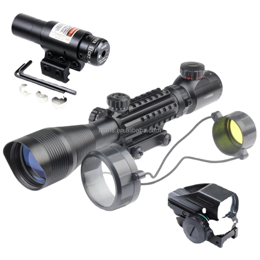 Spike Combo Scope 4-12x with Holographic 4 Reticle Red Dot Sight and Red Laser ,Scope 4-12X50EG