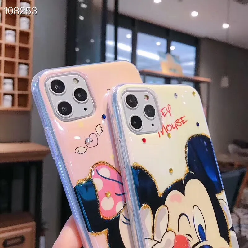 
Cartoon Mickey Minnie Donald Duck Blu-ray Anti-fall Set Mobile Phone Case Shell for iPhone 11 pro 