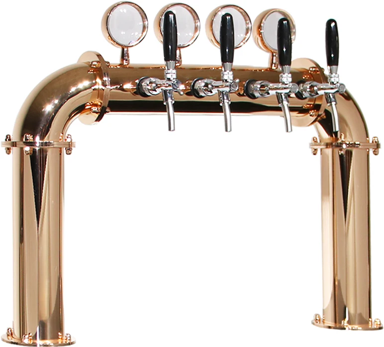 U Tower Stainless Steel 4 Tap Tower 102mm Beer Dispensing Equipment Draft Beer Tower (Gold)