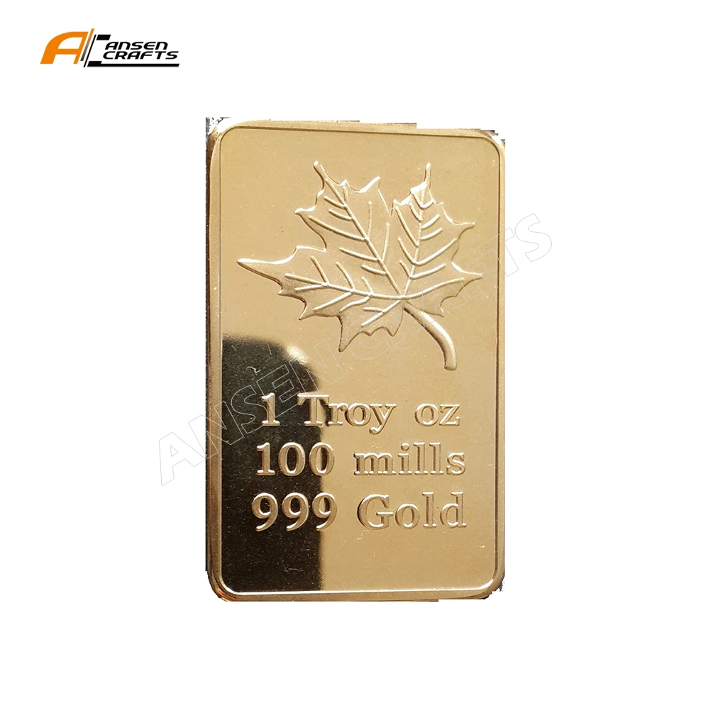 
1 Troy oz 100 mills 999 gold bullion bar 