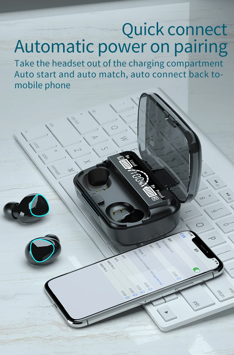 M10 in bone conduction handsfree with tws headset earbuds smart watch wired wireless headphones blue tooth accessories earphones