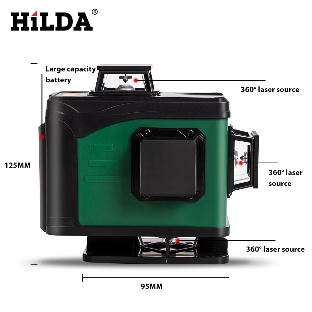  Laser Level 16 lines green line 4D Self-Leveling 360 Horizontal And Vertical Super Powerful Beam laser