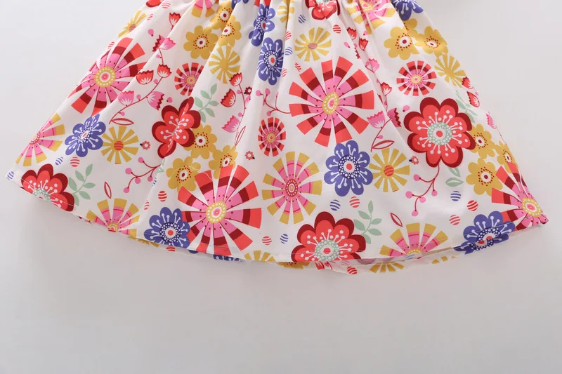 2020 Wholesale Child Baby Dress Model Children Clothes Pink Flower Girl Casual Dress