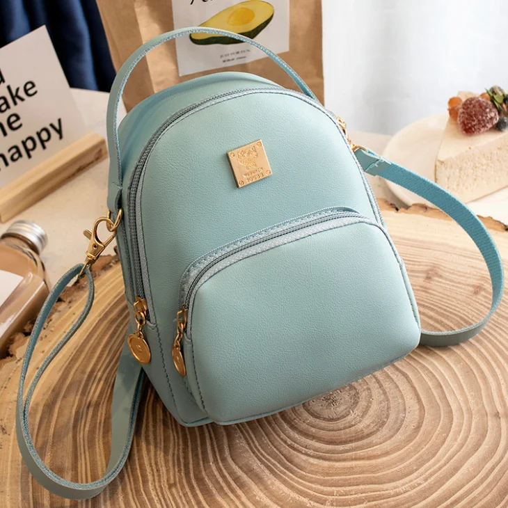 colorful custom pu bags girls mini leather backpacks