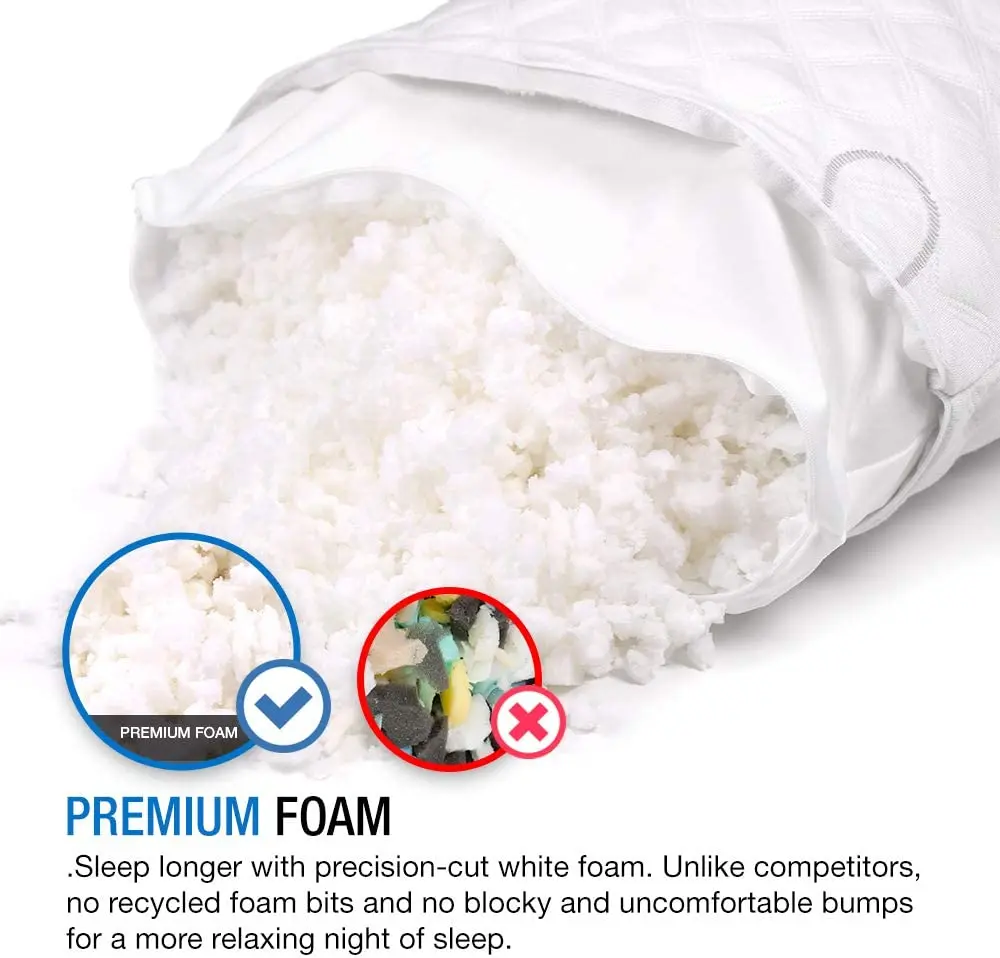 Роскошная бамбуковая комбинированная подушка для сна Visco из пены с эффектом памяти, подушка для кровати с регулируемой высотой, измельченная подушка 40, Expo