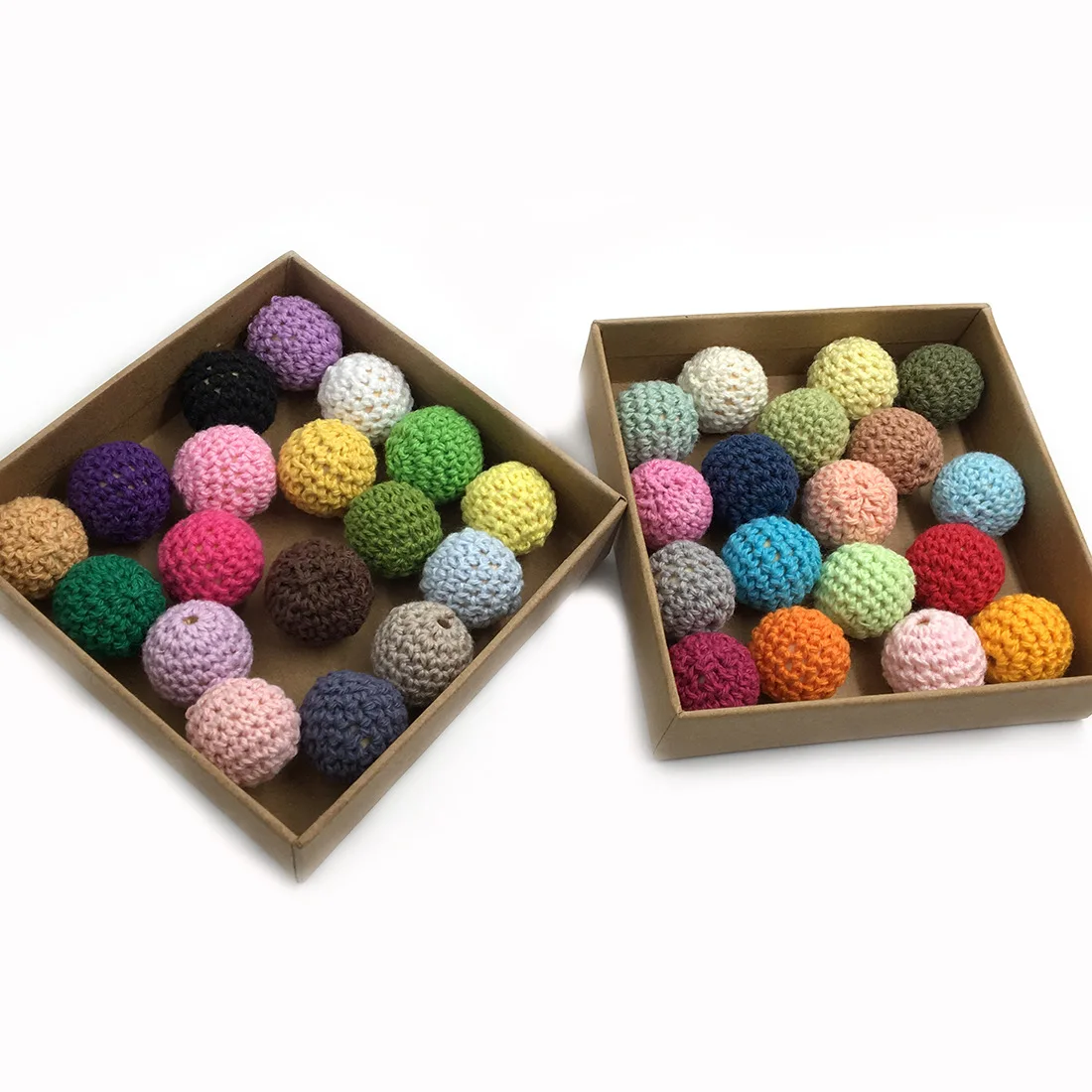 16mm Wooden Beads Hand Hook Small Ball Hook Flower Ball Wool Round Wooden Bead Cotton Thread Ball Baby Teething Jewelry