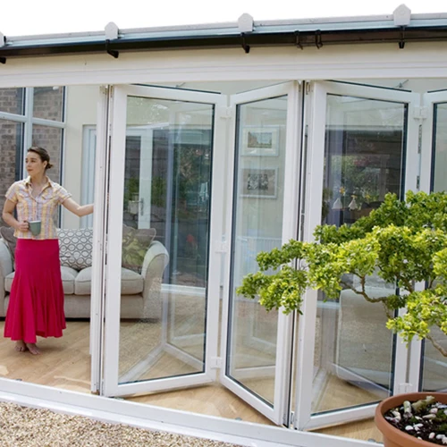 high-quality customization Glass Folding Door Manufacture interior double glazed aluminium accordion Bi Folding Doors