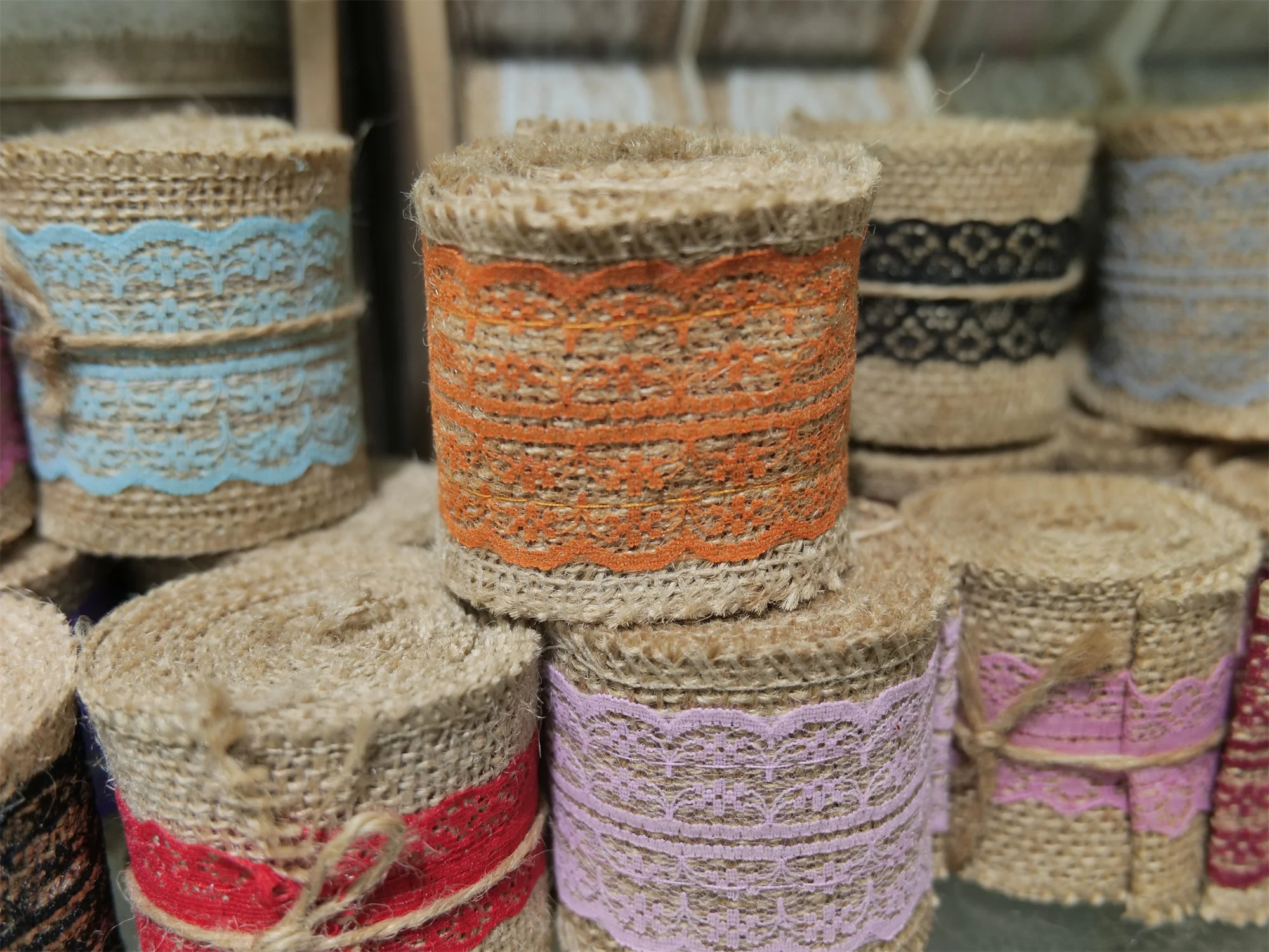Burlap Lace Ribbon  Lace Trim Jute Twine DIY Crafts Holiday Gift  Flower Wrapping Wedding Party Decoration Supplies