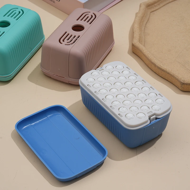 Creative Home Bubbler box Multi-functional soap box with lid drain bubbler Hands-free roller soap box