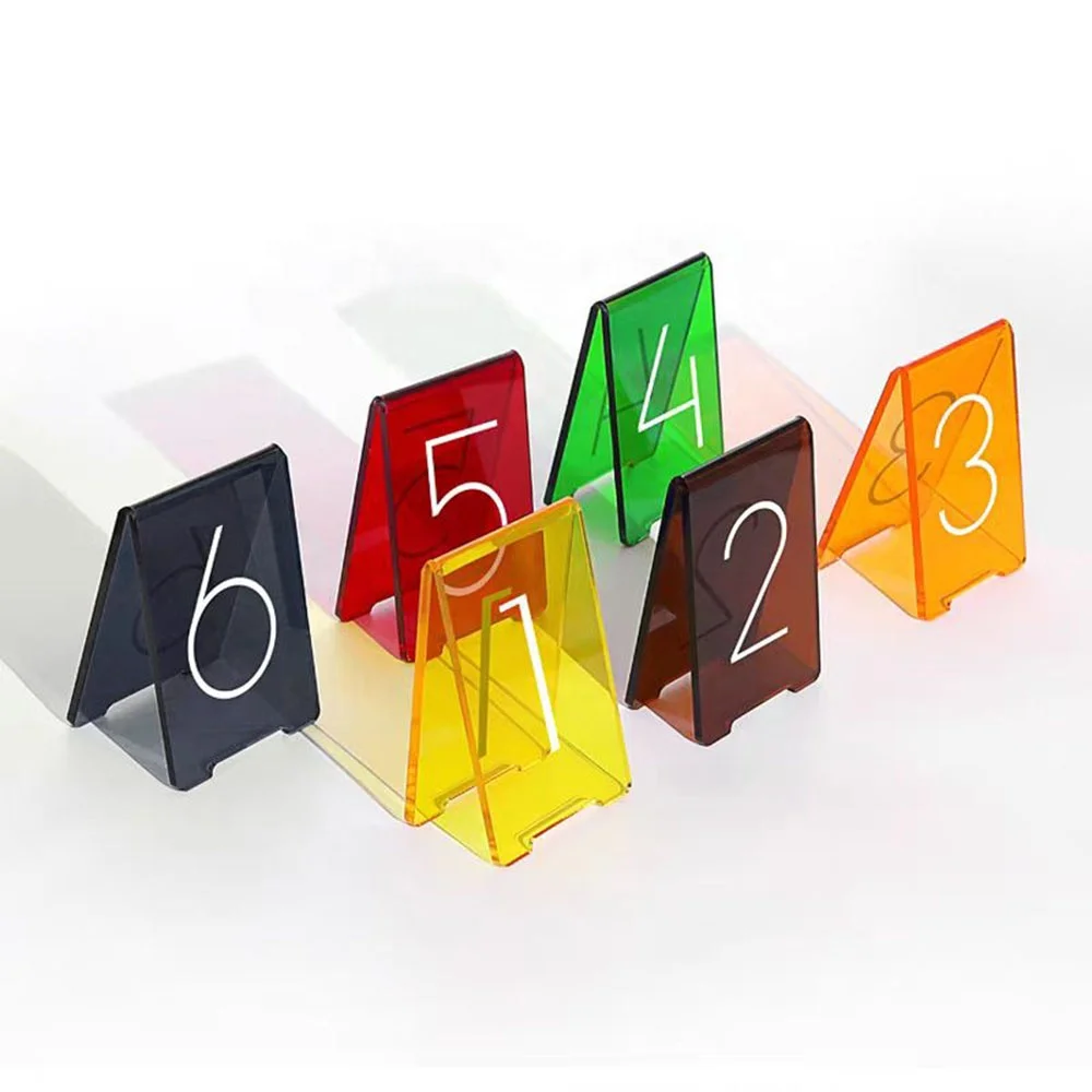 Custom Acrylic Double Side Table Number Display Stand Notice Plate Holder for Wedding Restaurant