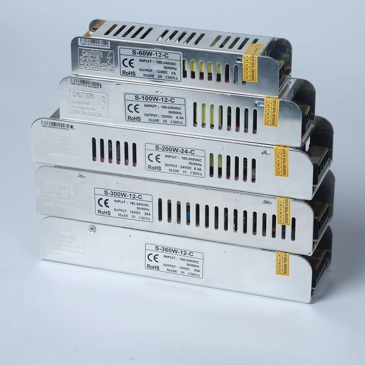 Single output 60W 100W DC 12V 8.3amp strip switching power supply