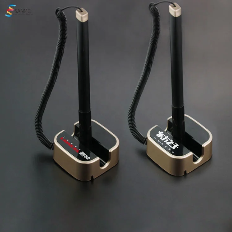 Promotional business signature item large printing area office hotel table pen with chain