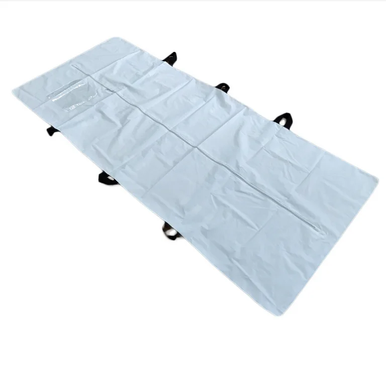 
white and black biodegradable PEVA waterproof funeral death body bag mortuary bag with handles 