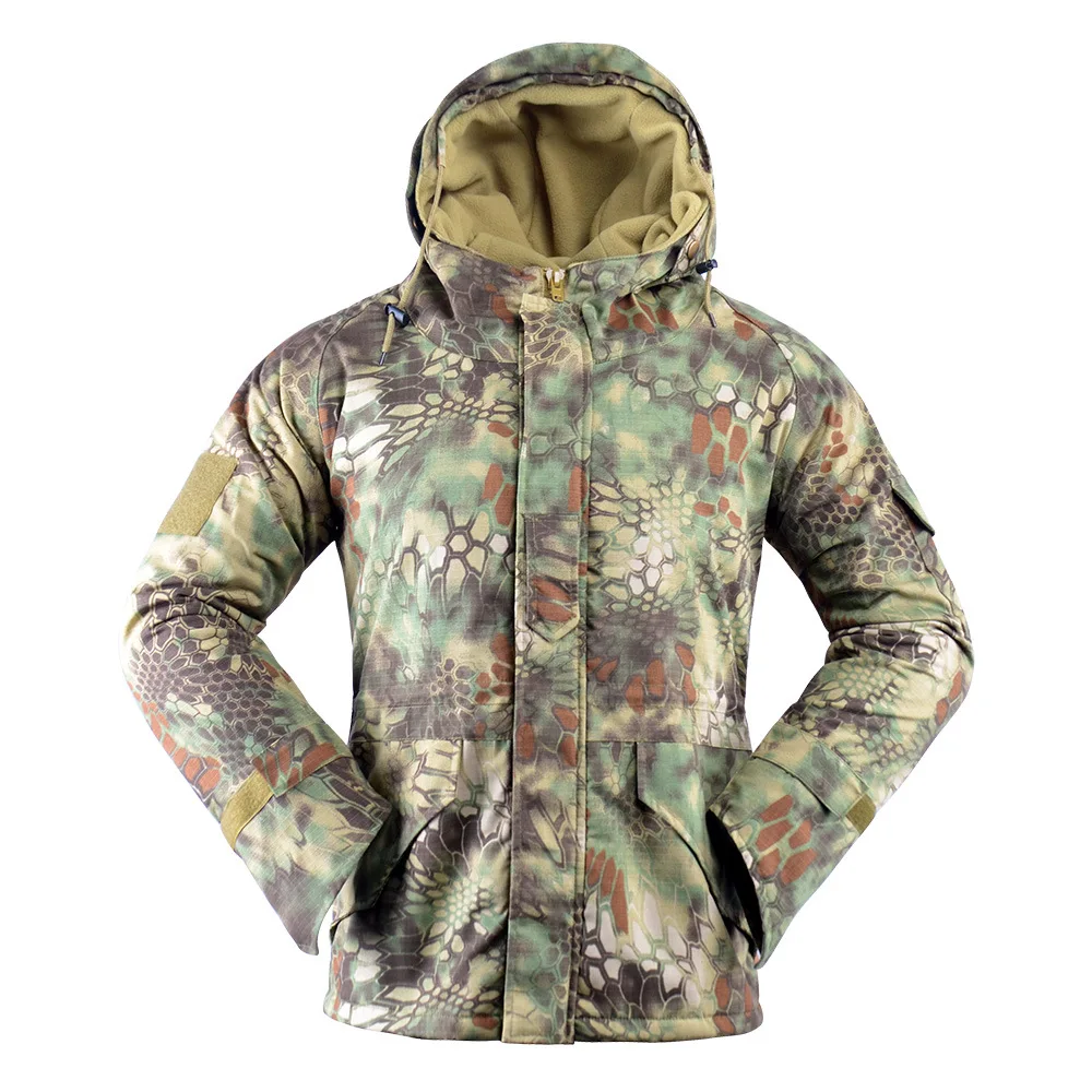 Autumn and Winter Windproof Fleece G8 Punching Jacket Outdoor Tactical Hooded Cotton Jacket Wholesale