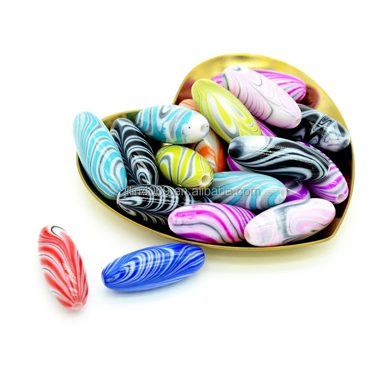 500g Acrylic round colored beads With Wood grain straight hole ball hair beads for DIY Necklace Bracelet Jewelry Making