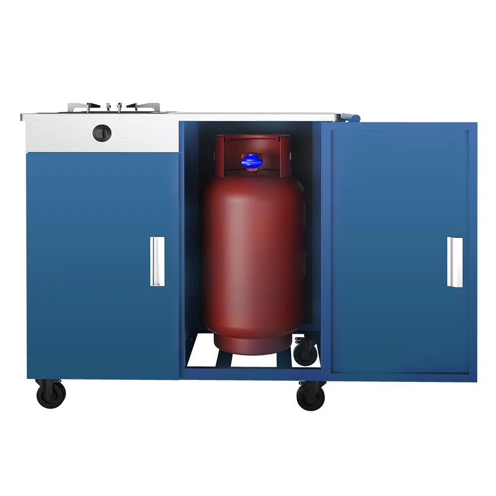 Передвижная газовая плита, газовая плита из нержавеющей стали с пространством для хранения