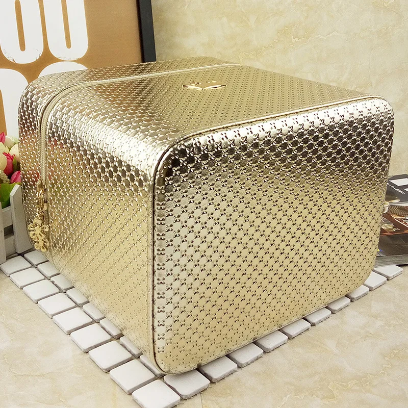 Вместительная портативная двойная коробка для хранения, простая косметичка