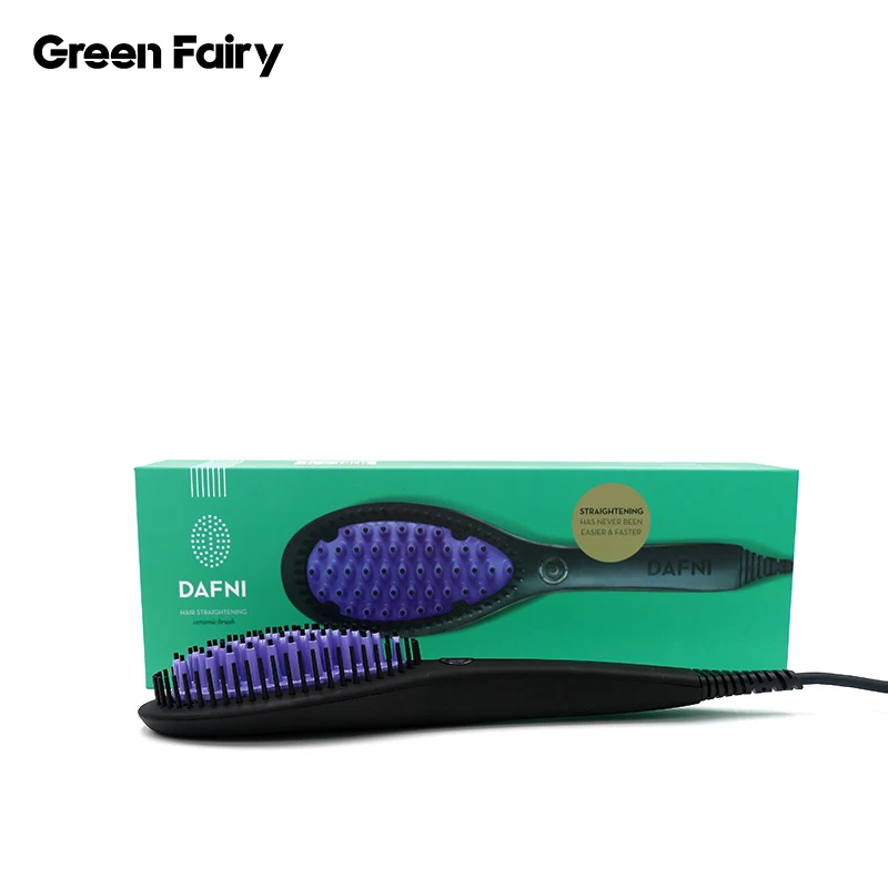 
2 in 1 ptc heating ionic brush hair straightener hair brush straightener comb 
