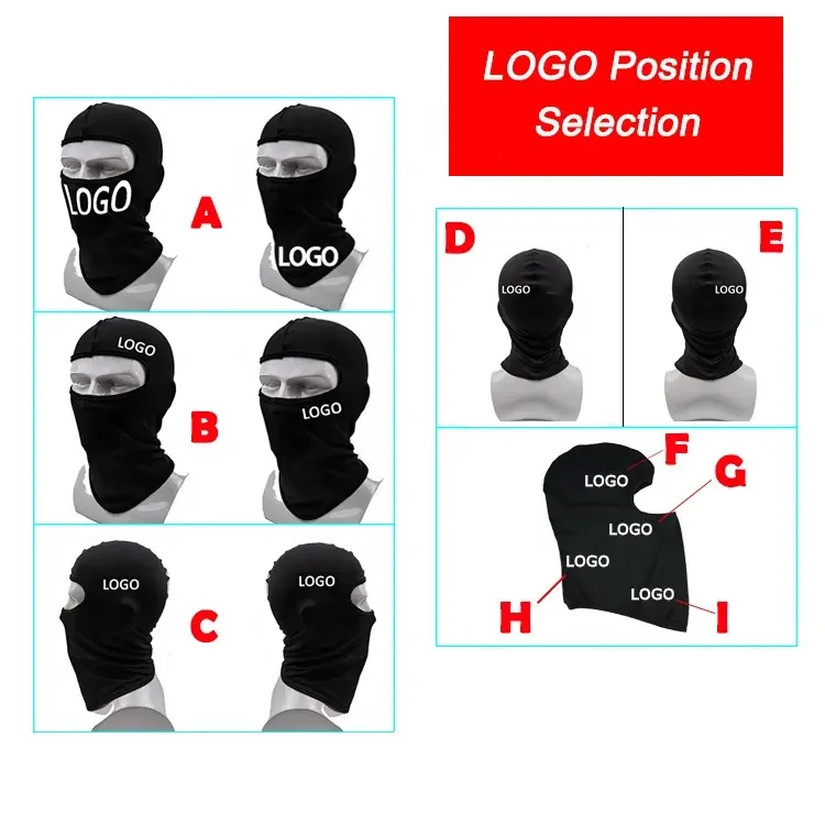 New Design Windproof custom logo printing winter hats motorcycle ski face mask balaclava