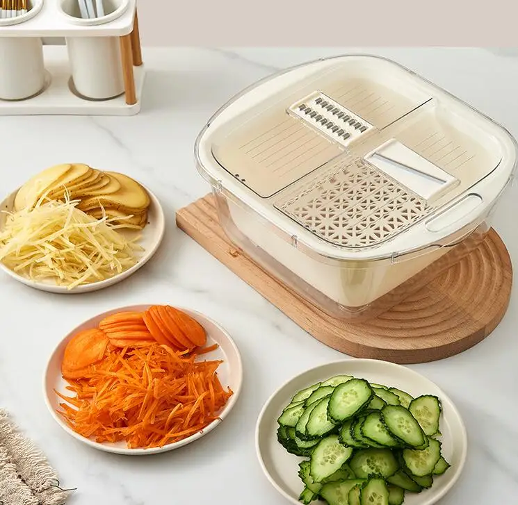 Double-layer sink drain basket household kitchen tools accessories draining storage baskets with grater