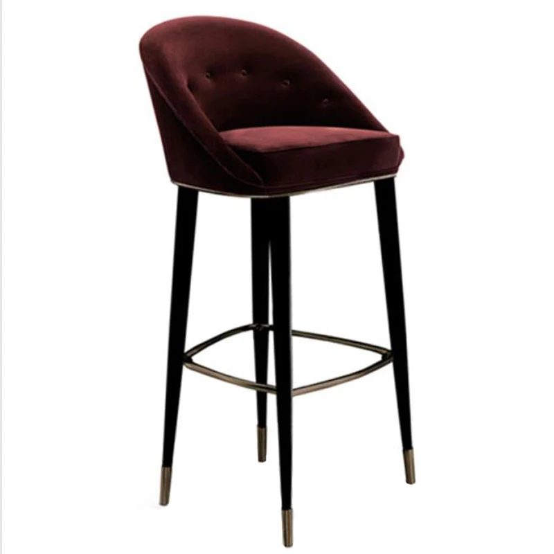 Furnistyle Villa Luxury Style Classic Design Genuine Leather Bar Stools