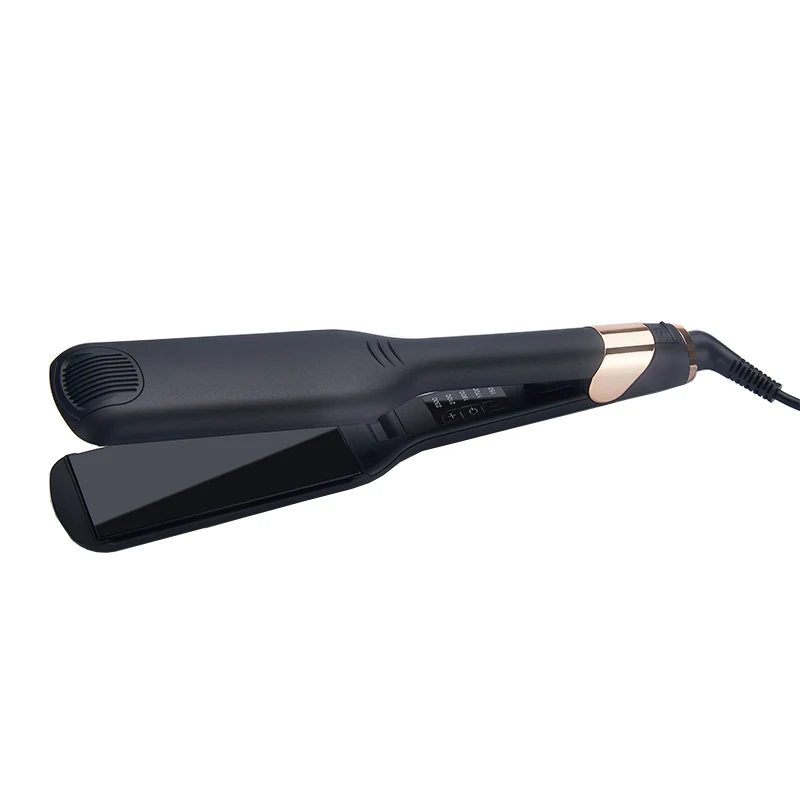 high quality beat hair straightener custom logo black multi temperature control wide plate flat iron hair straightener