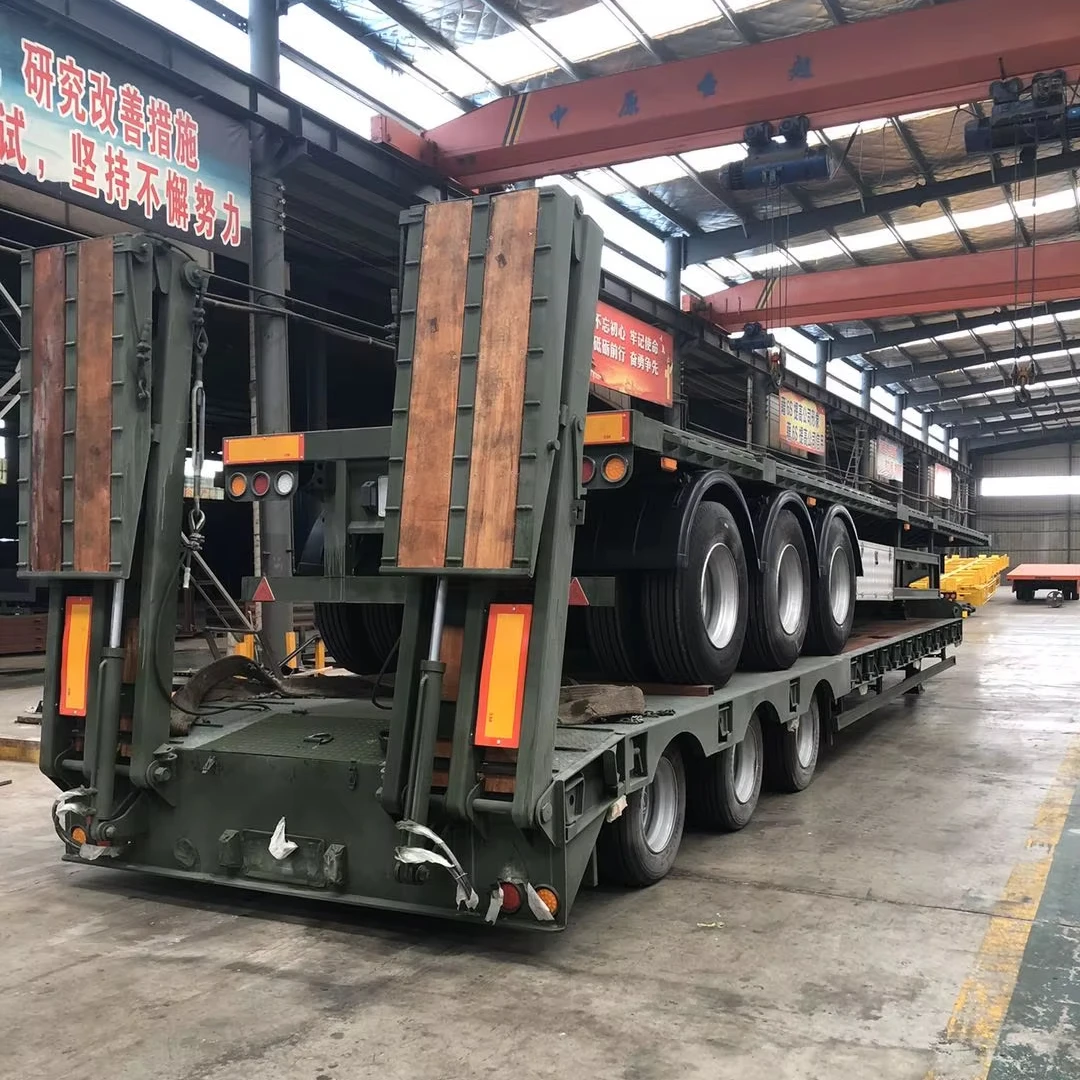 Heavy load 5 axle steering low bed trailer/loebed truck trailers 100ton detachable gooseneck dropdeck semi-trailer