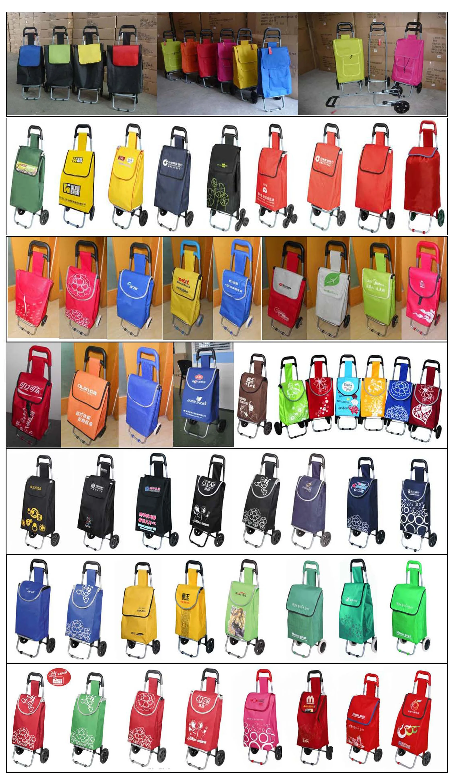 Factory Custom Mini High Quality Outdoor Folding Hand Cheap Market Shopping Luggage Food Porudct Trolley Cart Bag With Handle