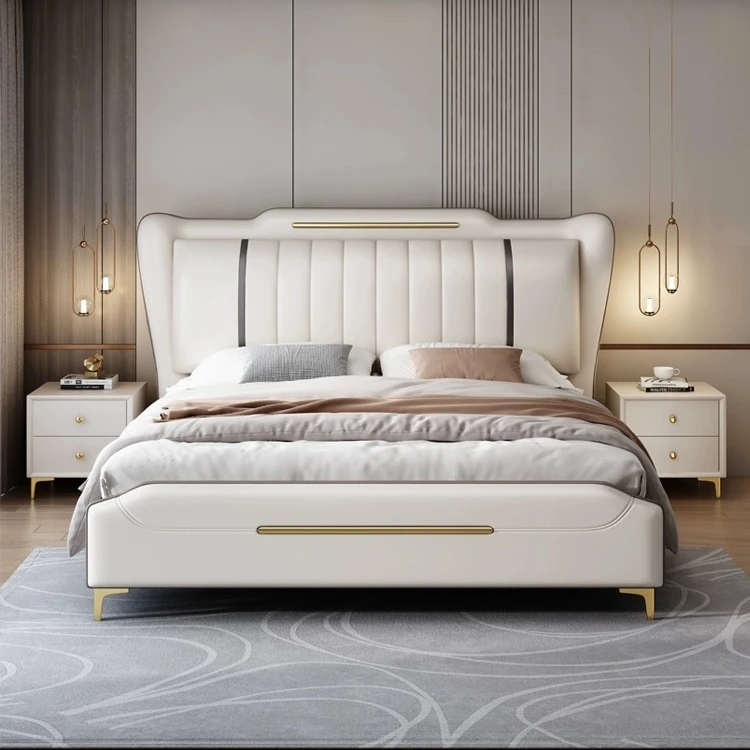 Luxury Bedroom Furniture Upholstered Modern Wood Beds Bed Room Set Furniture