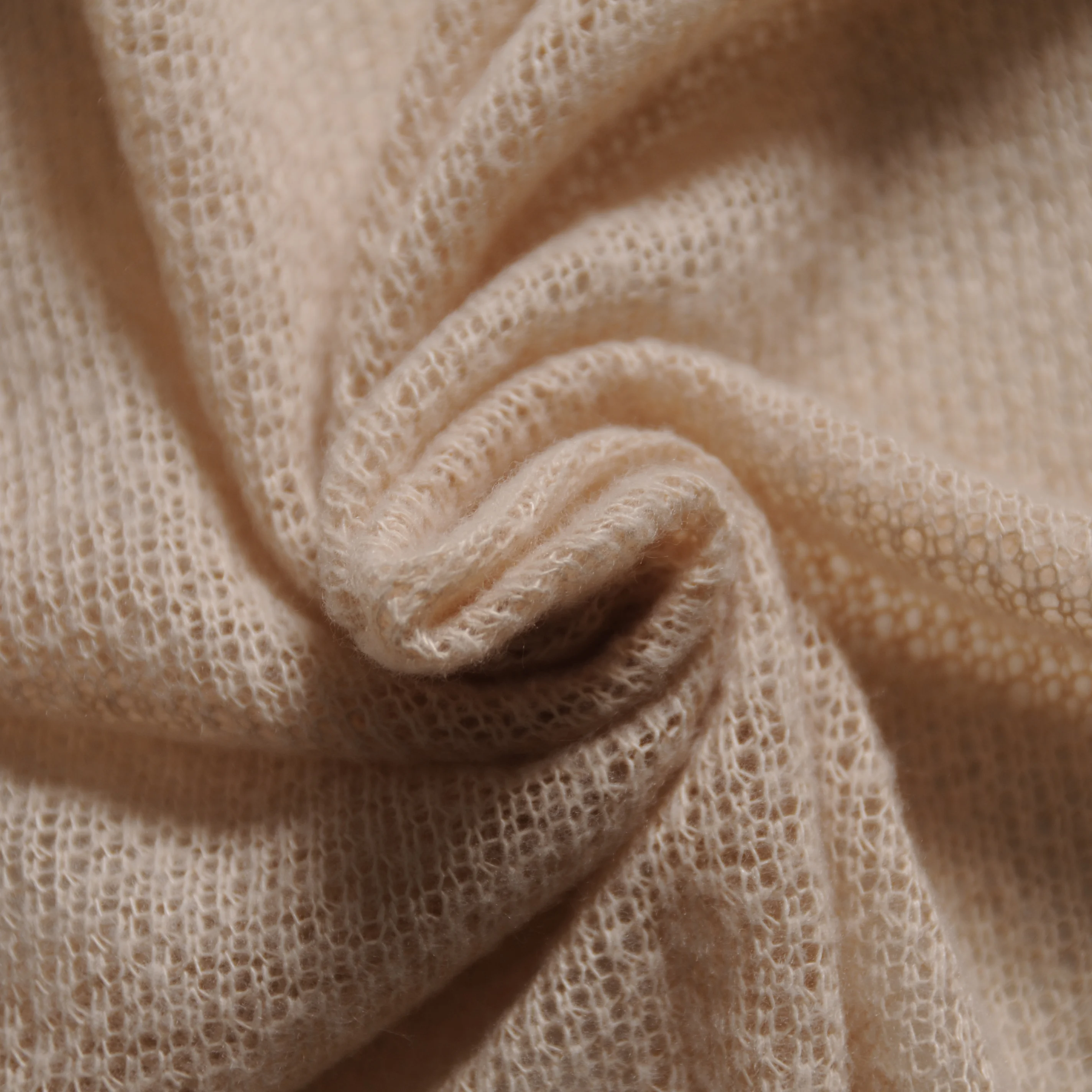 NEW STYLE CHEAP PRICE DTY SPANDEX RABBIT HAIR LOOSE KNITTED FABRIC WITH BRUSH FOR GARMENT