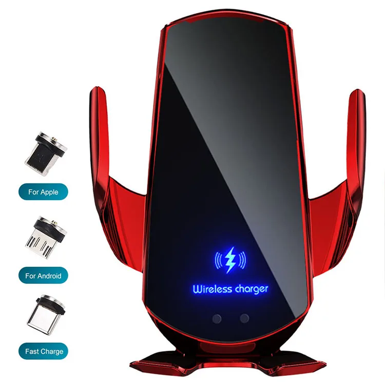 Q3 Fast Charging Auto Clamping Phone Car Holder Wireless Charger For Samsung For Huawei