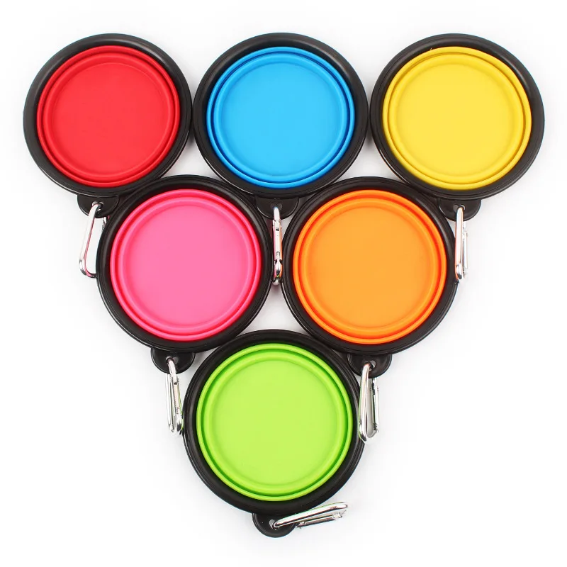 В наличии, уличная дорожная портативная силиконовая миска для собак, складная миска для собак