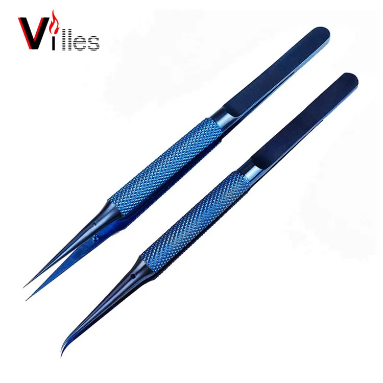 Titanium alloy tweezers professional maintenance tool Straight and Curved 0.15mm edge precision tweezers
