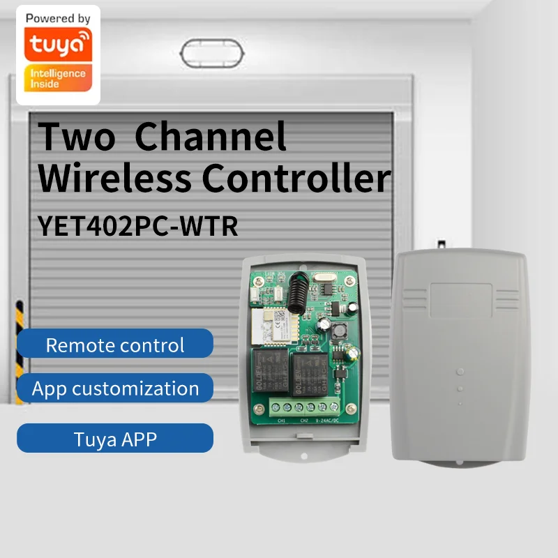 Tuya smart app universal receiver AC/DC 9~24V 2-channel learning code controller YET402WTR