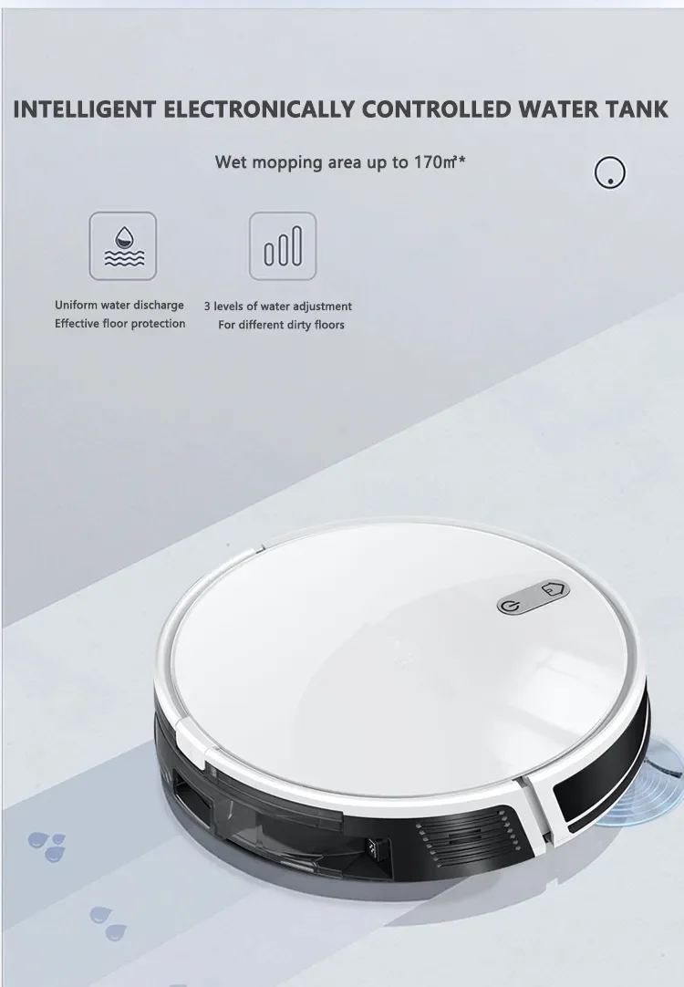 Glomarket Tuya Smart Robot Vacuum Cleaner Wifi with Water Tank Long Battery Cleaning Robot For Smart Home