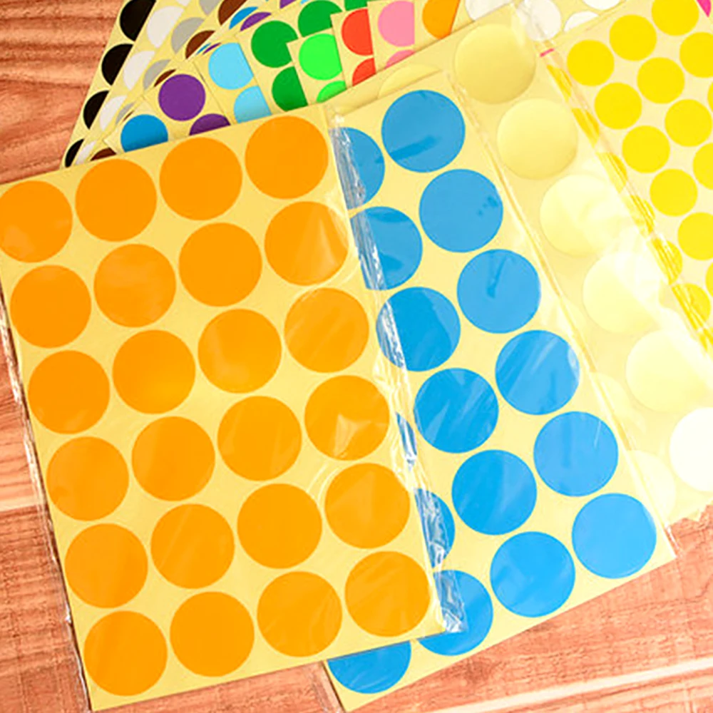 high quality multi color circle dot label self adhesive sticker paper label