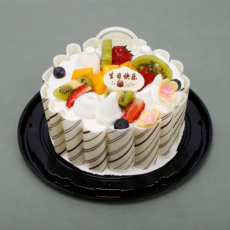 Low Price PET Material Round Plastic Disposable Carriers Cake Containers In Stock Cake Boxes Packaging