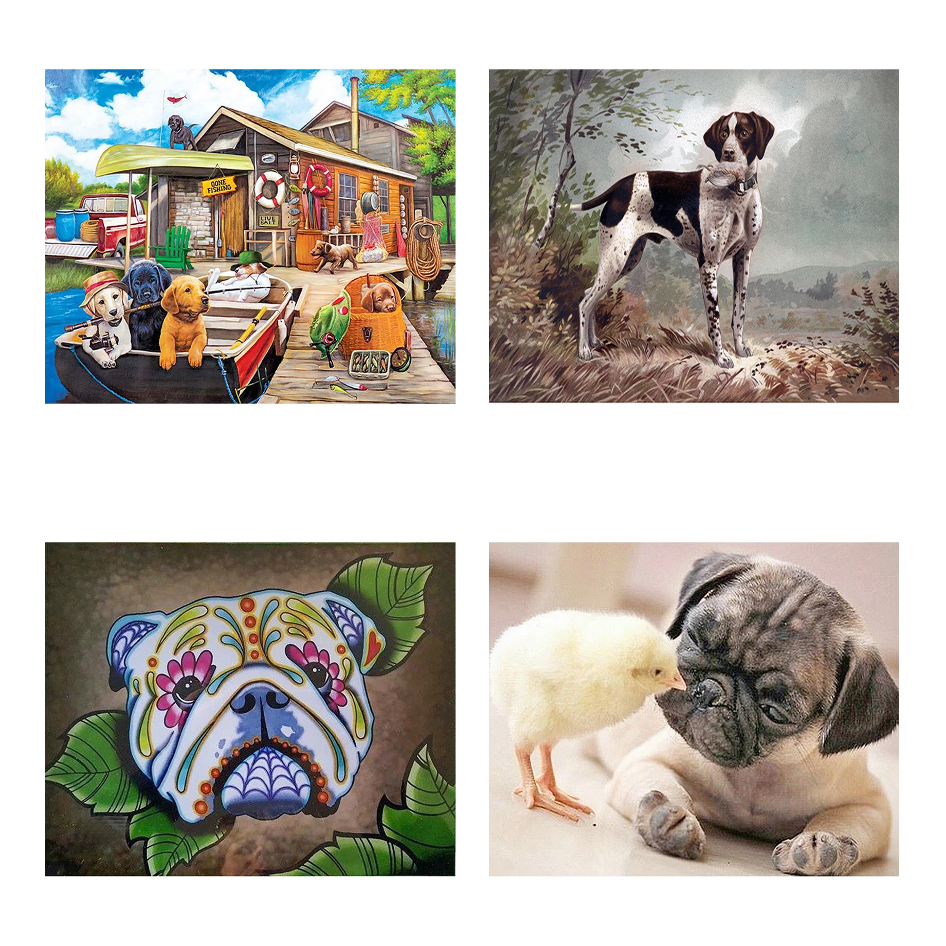 
Diamond Mosaic Dog Paint With Diamonds Cross Stitch Diamond Embroidery Full Display Animal Picture Of Resin Drills Free Tool Kit 