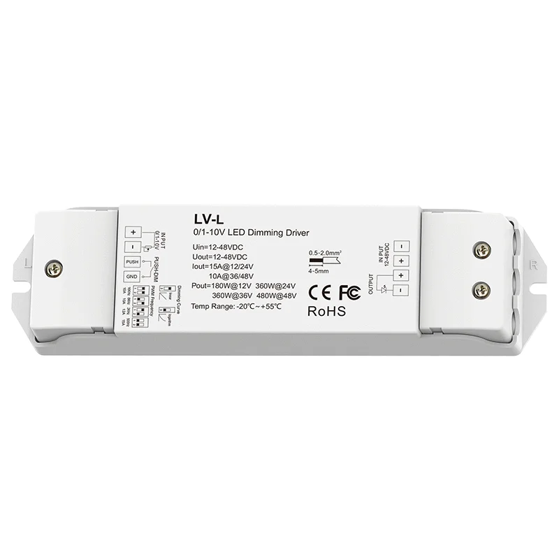 LV-L 12-48V 480w PWM LED dimmer Push Dim constant voltage DC input 0-10V 1-10V led dimming driver