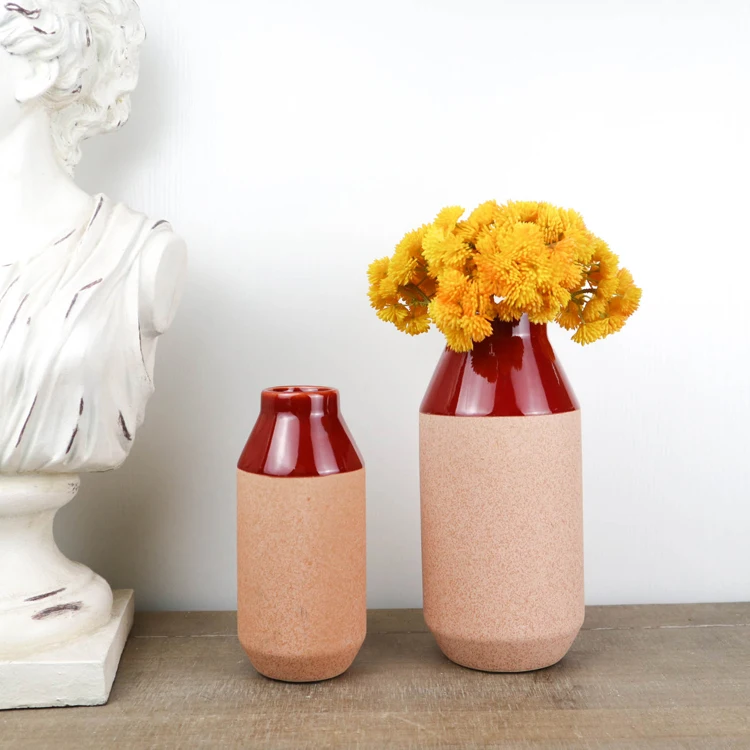 Nordic High Quality Sand Bright Glaze Modern Home Flower Vase Design Decor Ceramic