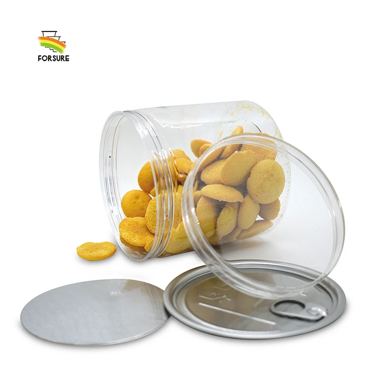680 ML 1000 High Quality Food Packaging Plastic Jar PET With Aluminum Sealing for Cookie Snacks
