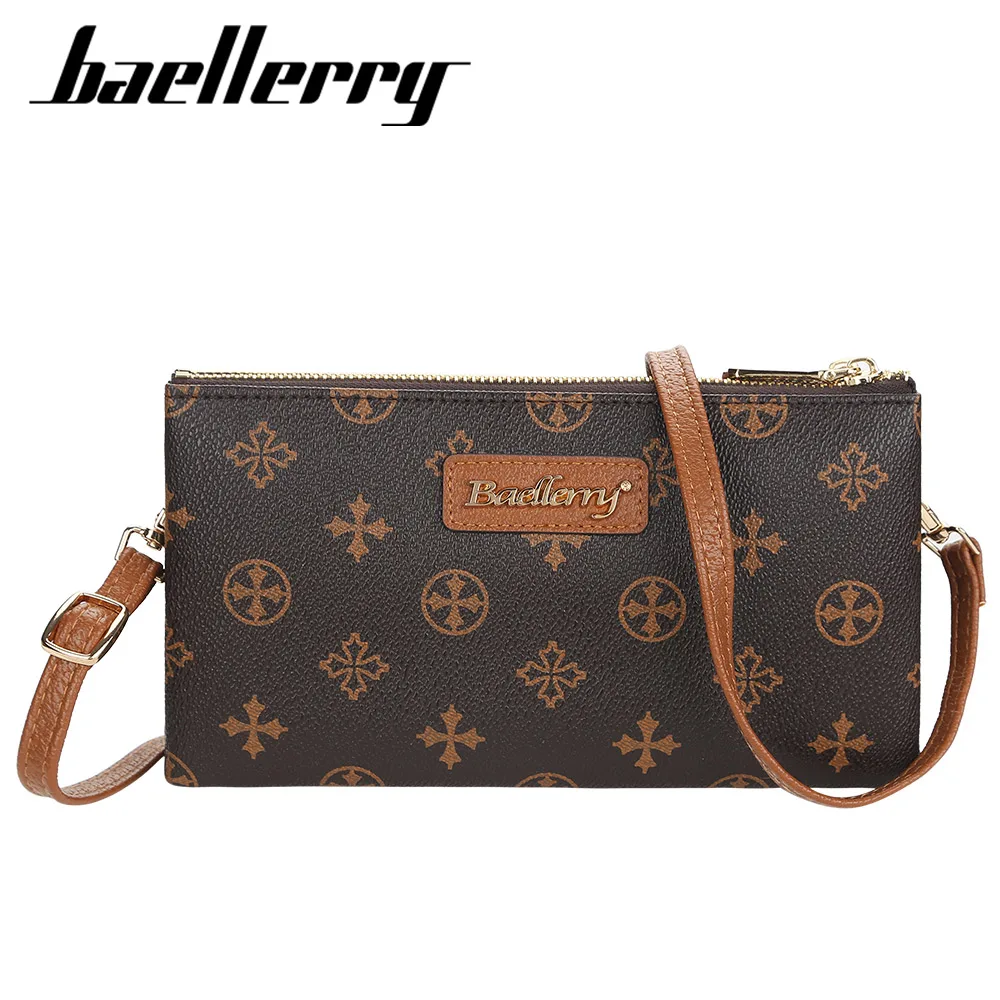 Baellerry Vintage Women Print messenger bag double zipper double layer clutch bag Korean Ladies shoulder bag