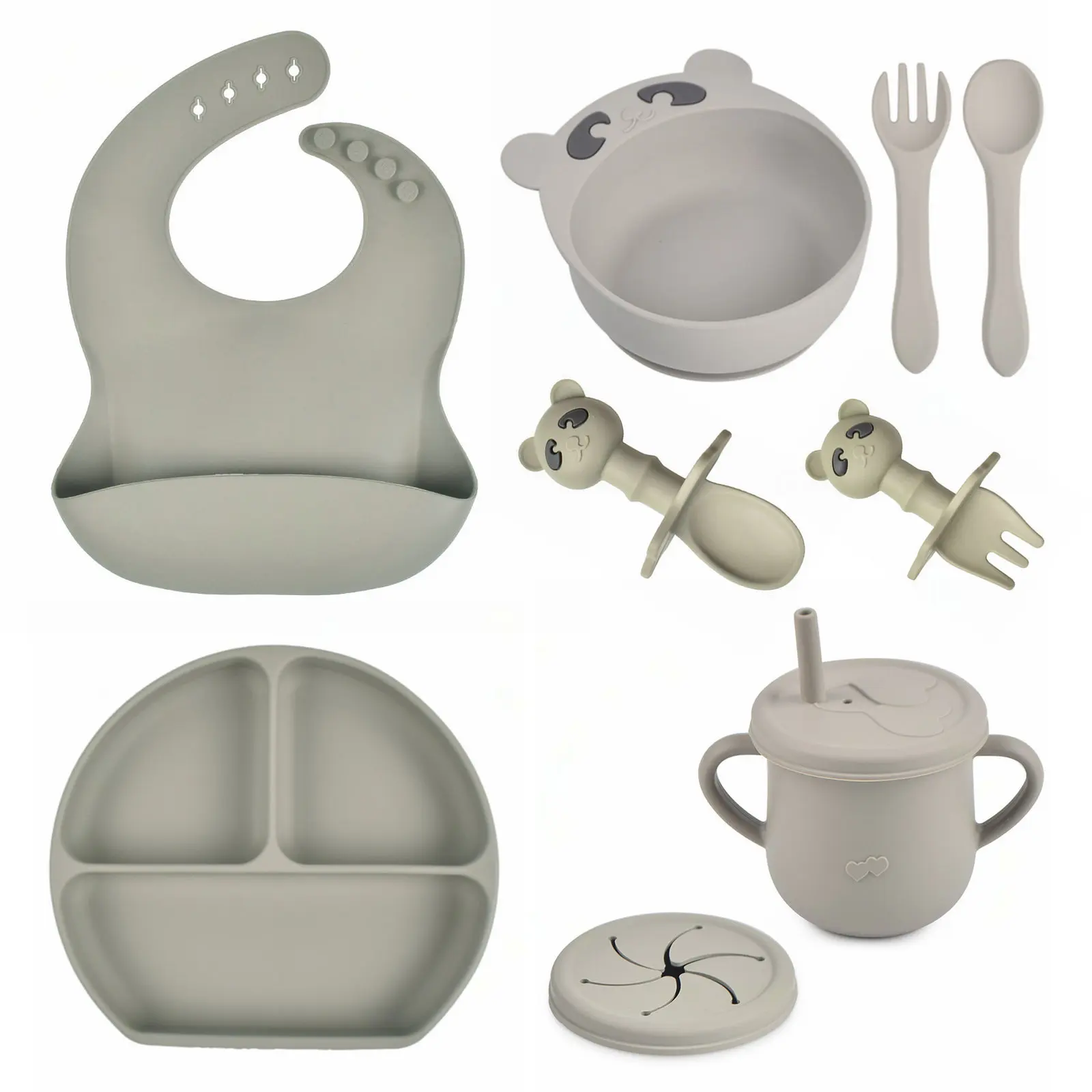 Милая миска для кормления без бисфенола А, детские нагрудники, Снэк, чашки, силиконовая присоска, чаши с ложкой и вилкой