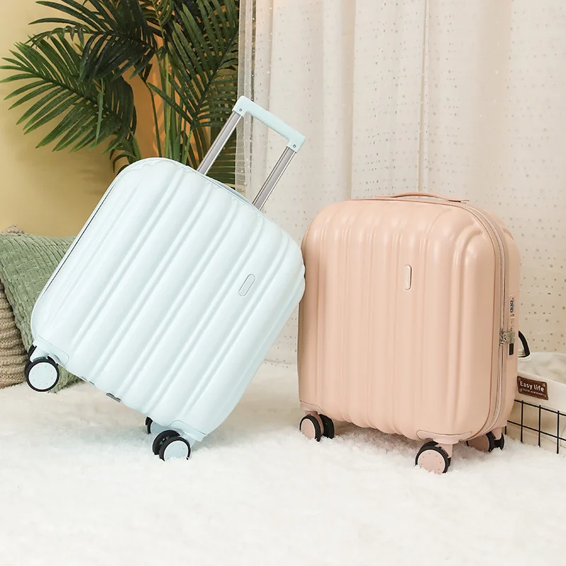 New Small Suitcase 18/20 Inch Lightweight Mini Boarding Trolley Case Universal Wheel Silent Suitcase Set Women Travel Luggage