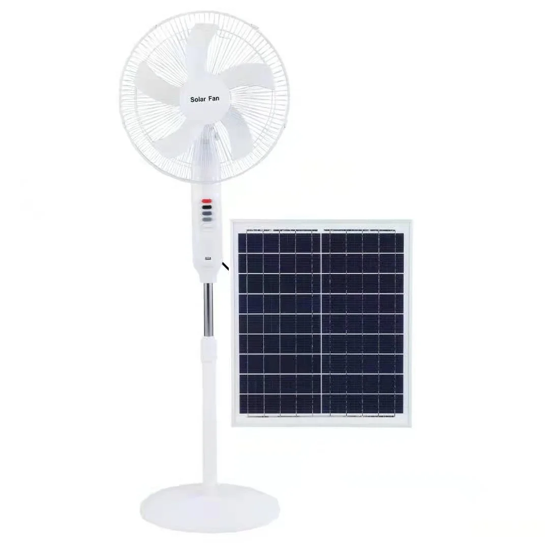 2023 New Design Waterproof Solar Fans 16 Inches 3 gears 7 hours for Home Summer Use